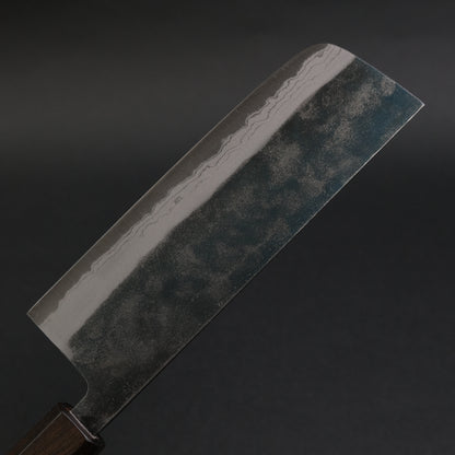 Hitohira Echizen NB White #2 Kurouchi Damascus Nakiri 165mm Walnut Handle (Ziricote Ferrule)