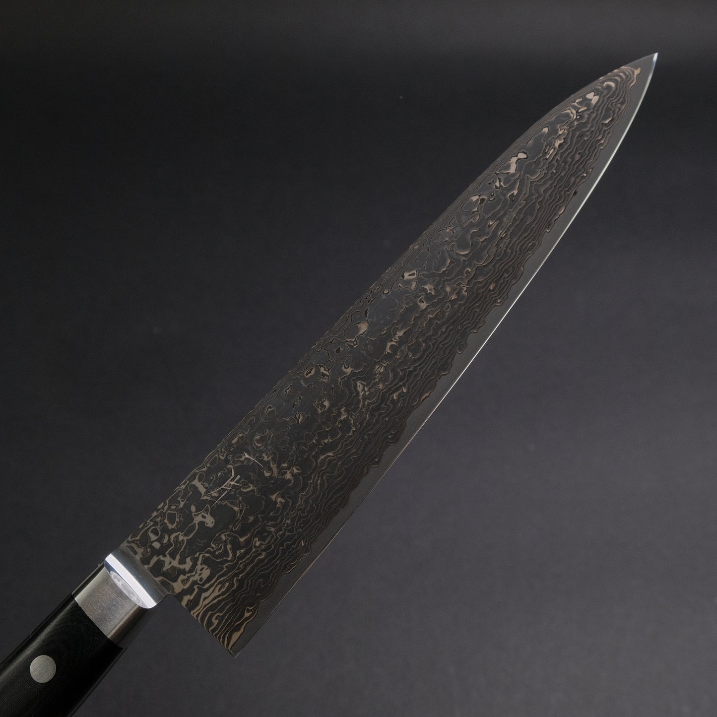 Hitohira FJ SG2 Nickel Damascus Black Gyuto 210mm Linen Micarta Handle