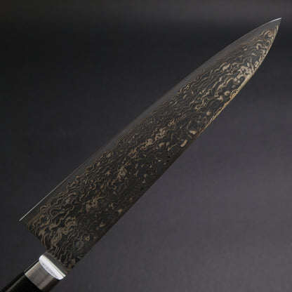 Hitohira FJ SG2 Nickel Damascus Black Gyuto 210mm Linen Micarta Handle