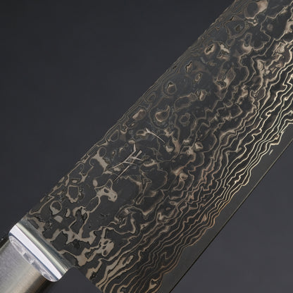 Hitohira FJ SG2 Nickel Damascus Black Gyuto 210mm Linen Micarta Handle