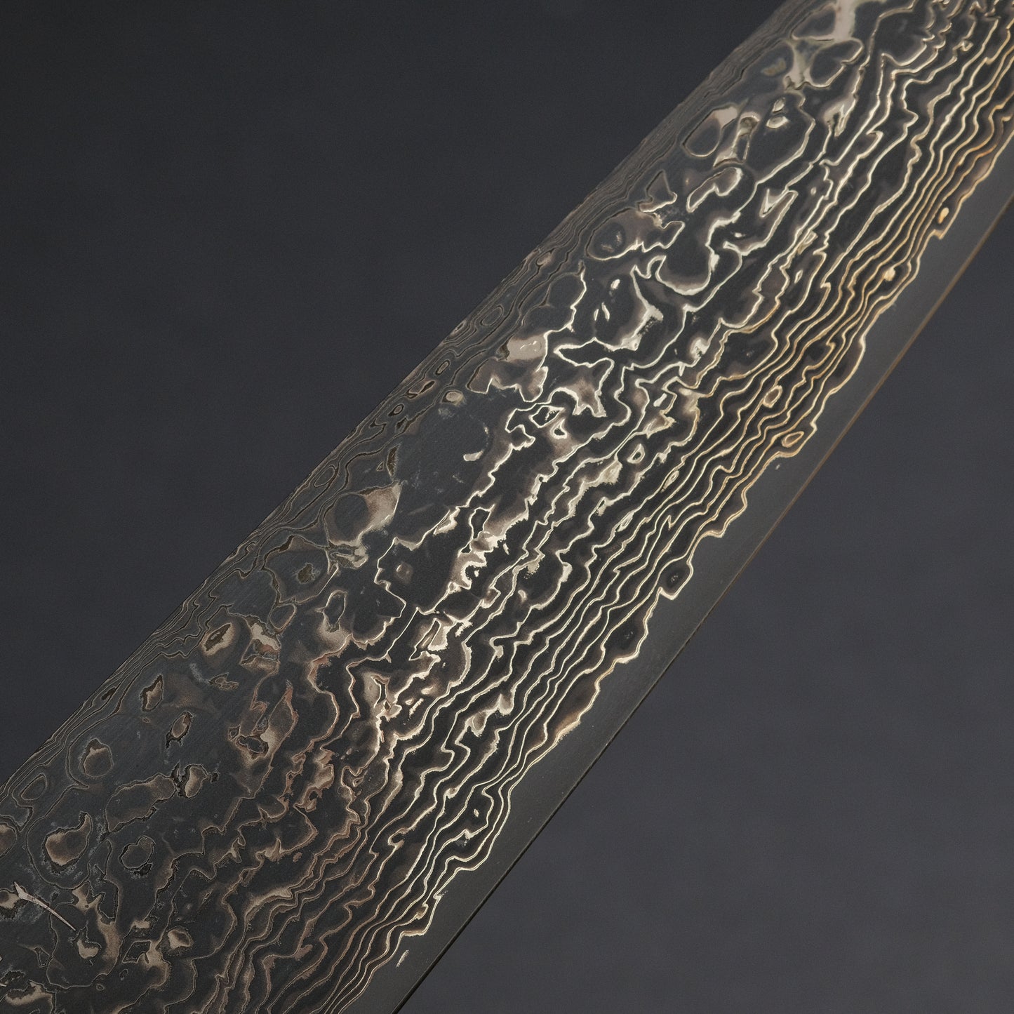 Hitohira FJ SG2 Nickel Damascus Black Gyuto 210mm Linen Micarta Handle