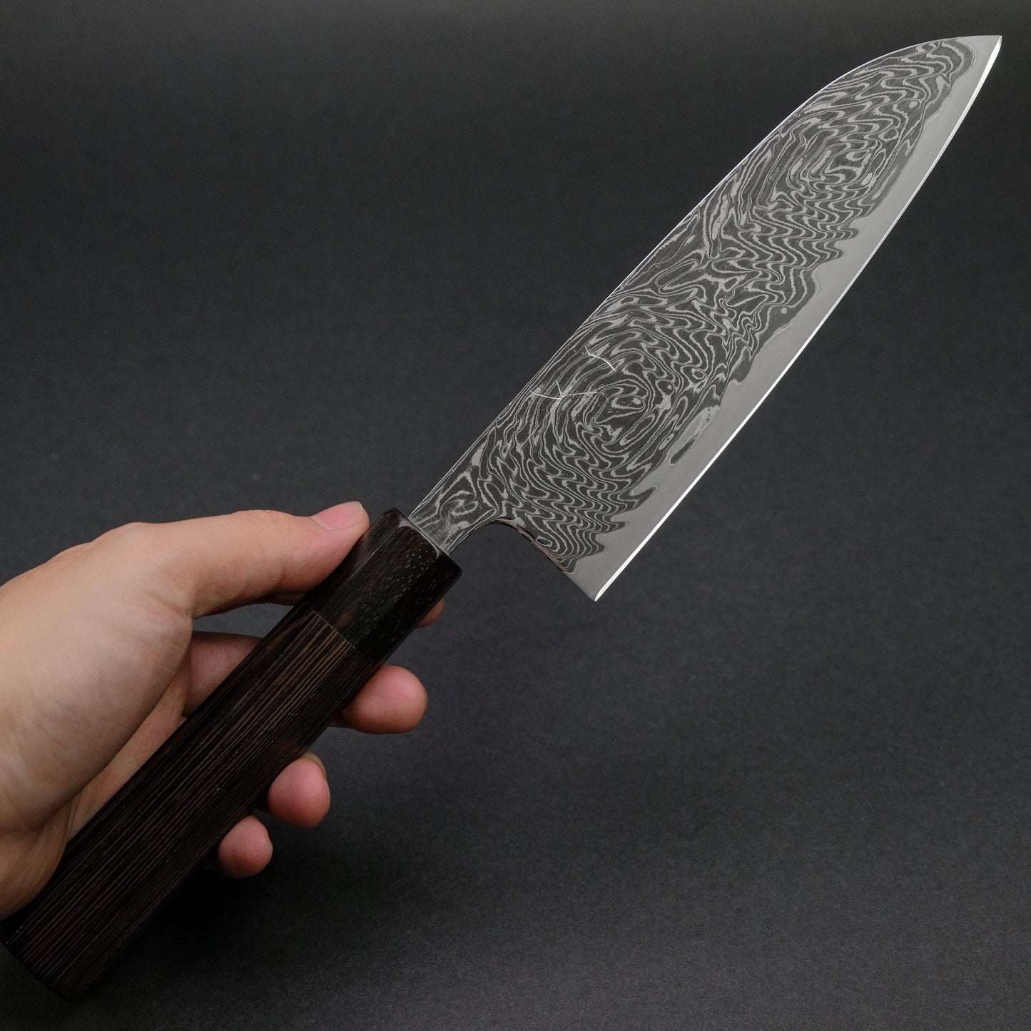 Hitohira Futana Nickel Damascus Santoku 170mm Tagayasan Handle