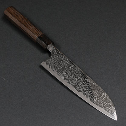 Hitohira Futana Nickel Damascus Santoku 170mm Tagayasan Handle