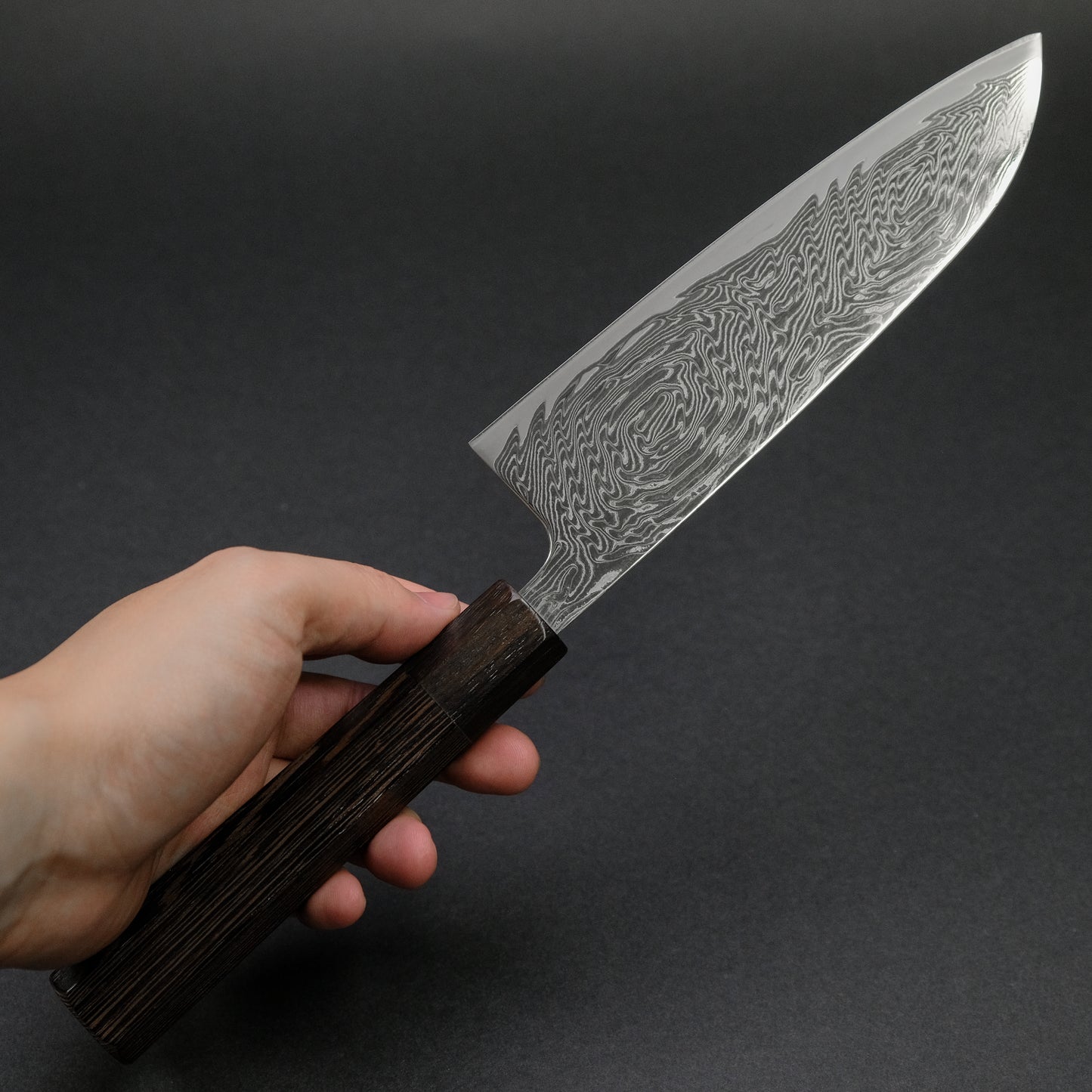 Hitohira Futana Nickel Damascus Santoku 170mm Tagayasan Handle