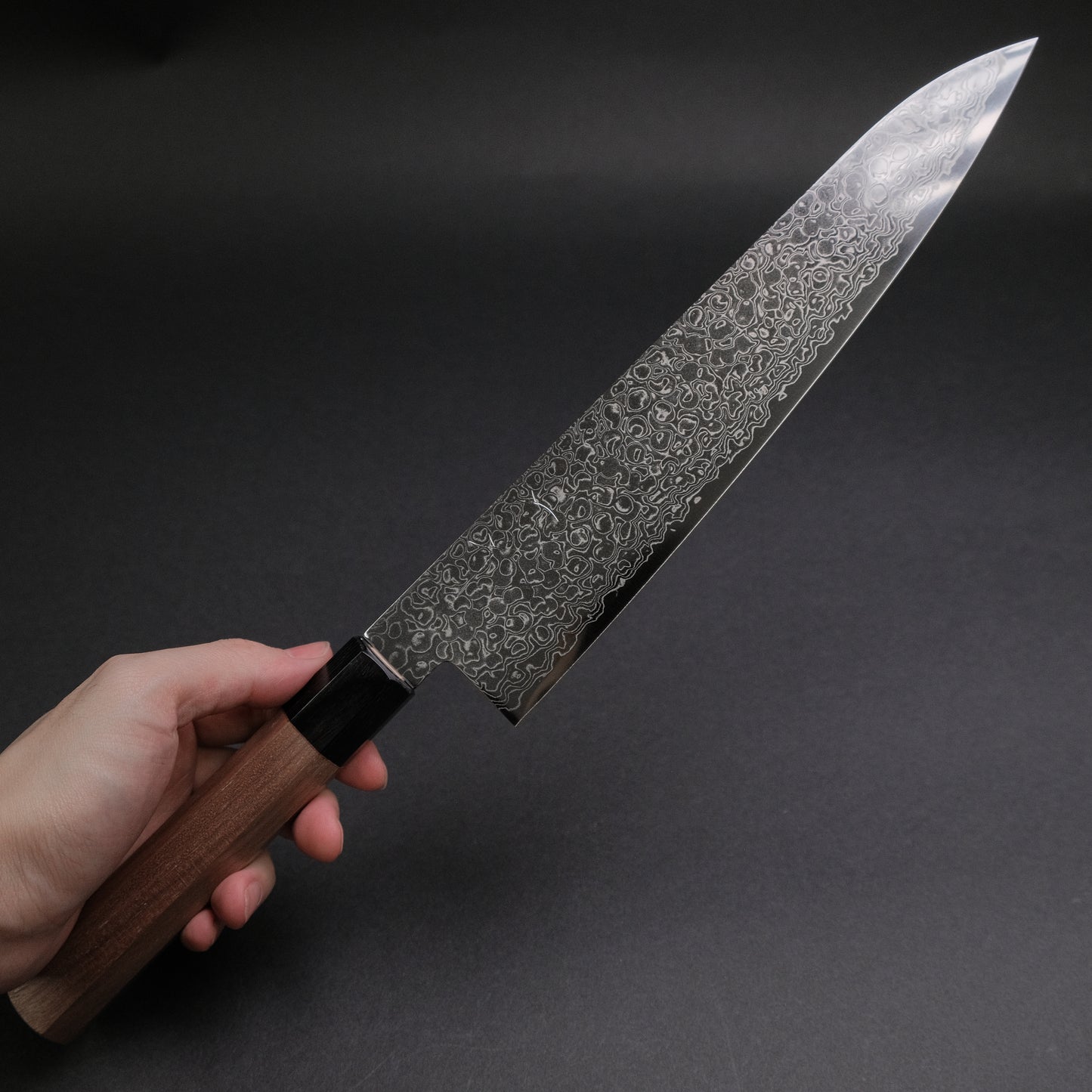 Hitohira HG Damascus Gyuto 240mm Walnut Handle