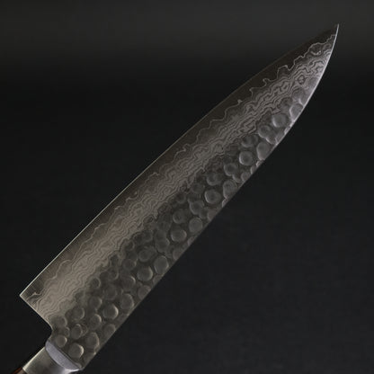 Hitohira HG Tsuchime Damascus Gyuto 180mm Imitation Mahogany Handle