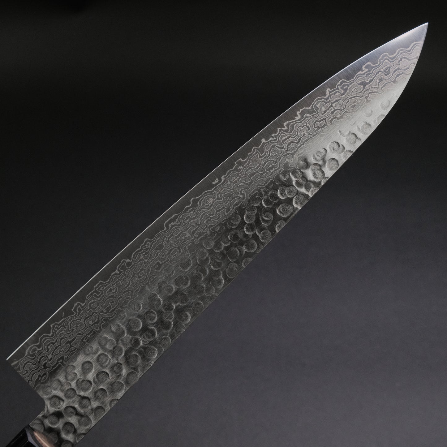 Hitohira HG Tsuchime Damascus Gyuto 240mm Walnut Handle