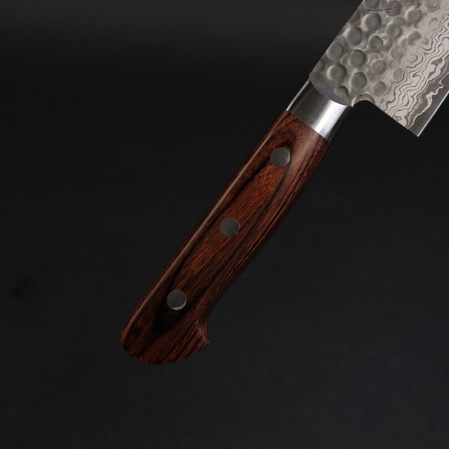 Hitohira HG Tsuchime Damascus Santoku 185mm Imitation Mahogany Handle