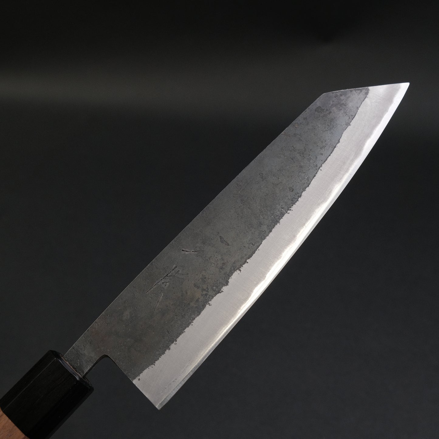 Hitohira Harima Forged Blue #2 Stainless Clad Kurouchi Bunka 180mm Walnut Handle