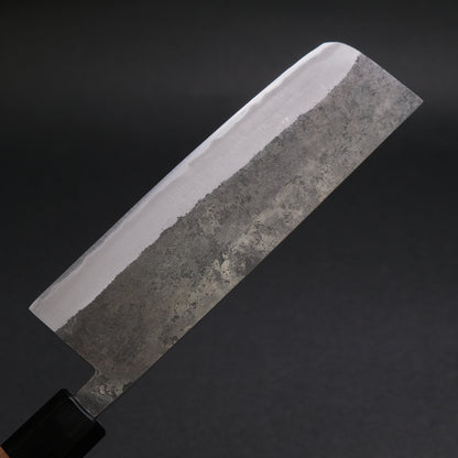 Hitohira Harima Forged Blue #2 Stainless Clad Kurouchi Nakiri Walnut Handle