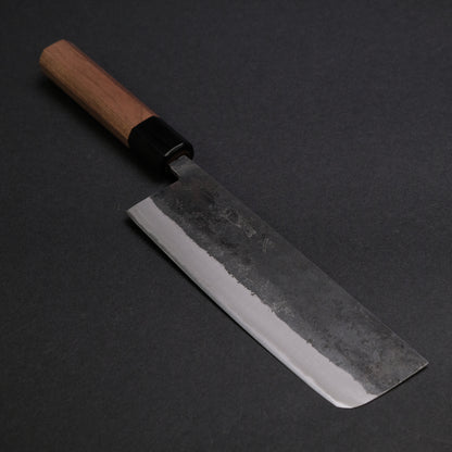 Hitohira Harima Forged Blue #2 Stainless Clad Kurouchi Nakiri Walnut Handle