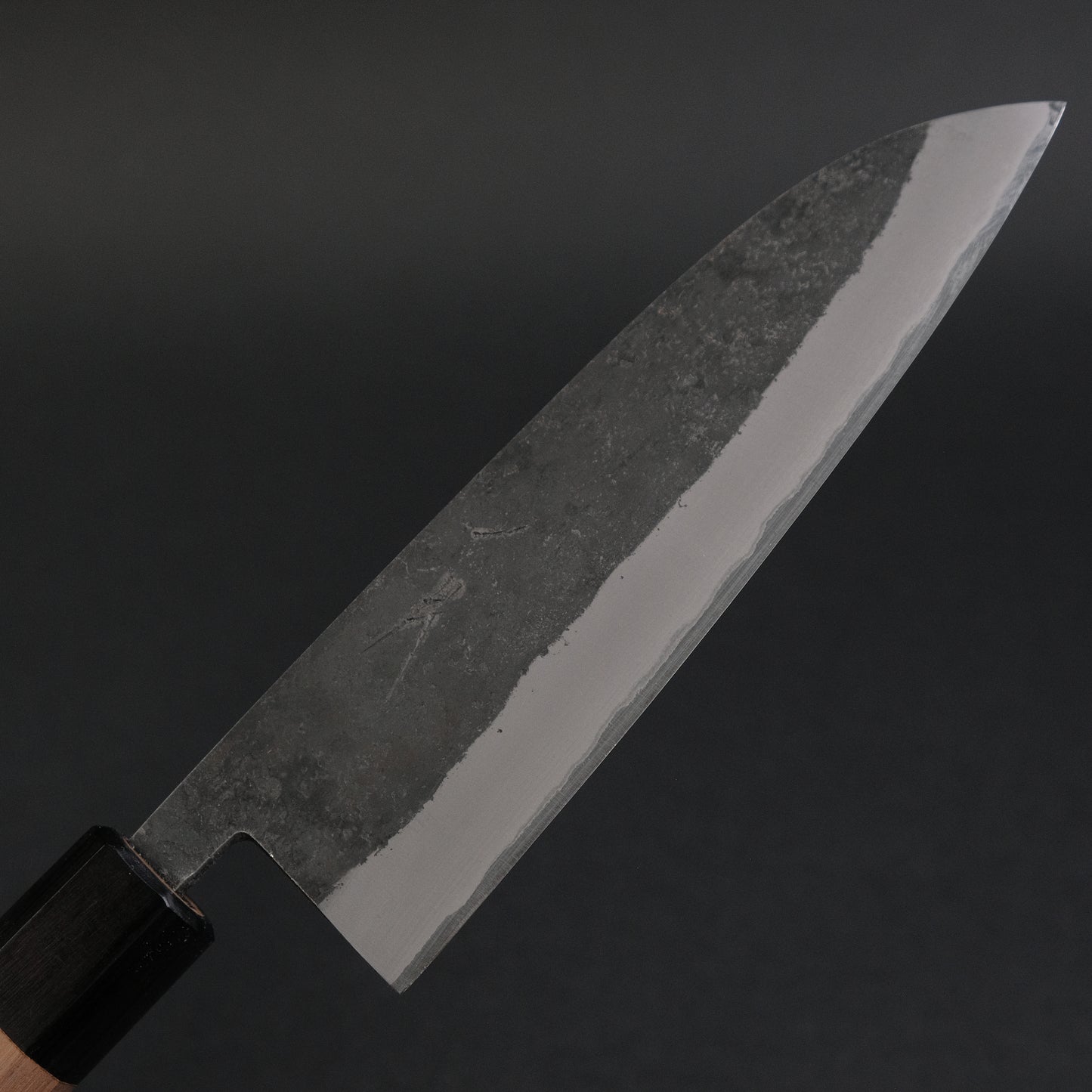 Hitohira Harima Forged Blue #2 Stainless Clad Kurouchi Santoku Walnut Handle