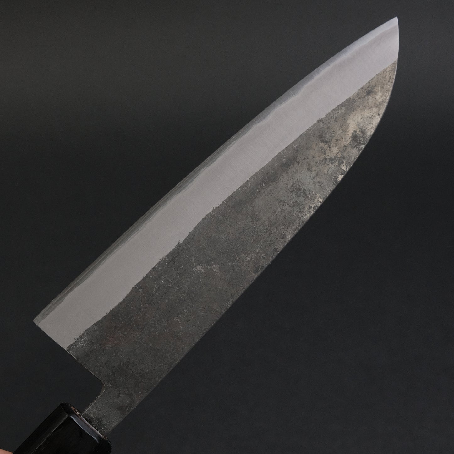 Hitohira Harima Forged Blue #2 Stainless Clad Kurouchi Santoku Walnut Handle