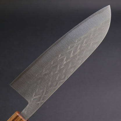 Hitohira TD SLD Tsuchime Santoku 165mm Lacquered Oak Handle