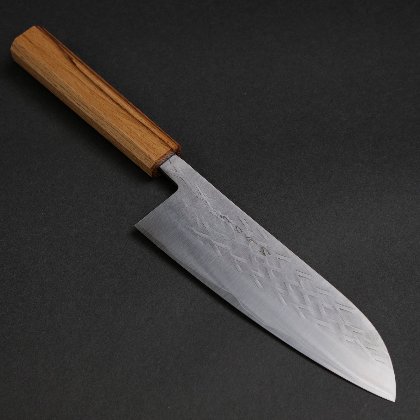 Hitohira TD SLD Tsuchime Santoku 165mm Lacquered Oak Handle