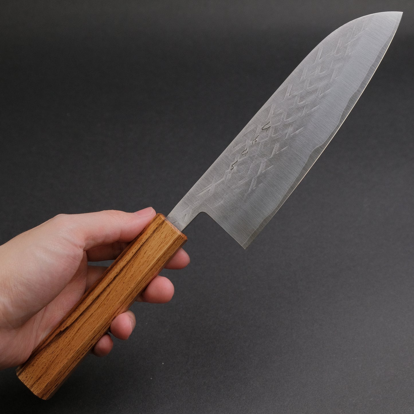 Hitohira TD SLD Tsuchime Santoku 165mm Lacquered Oak Handle