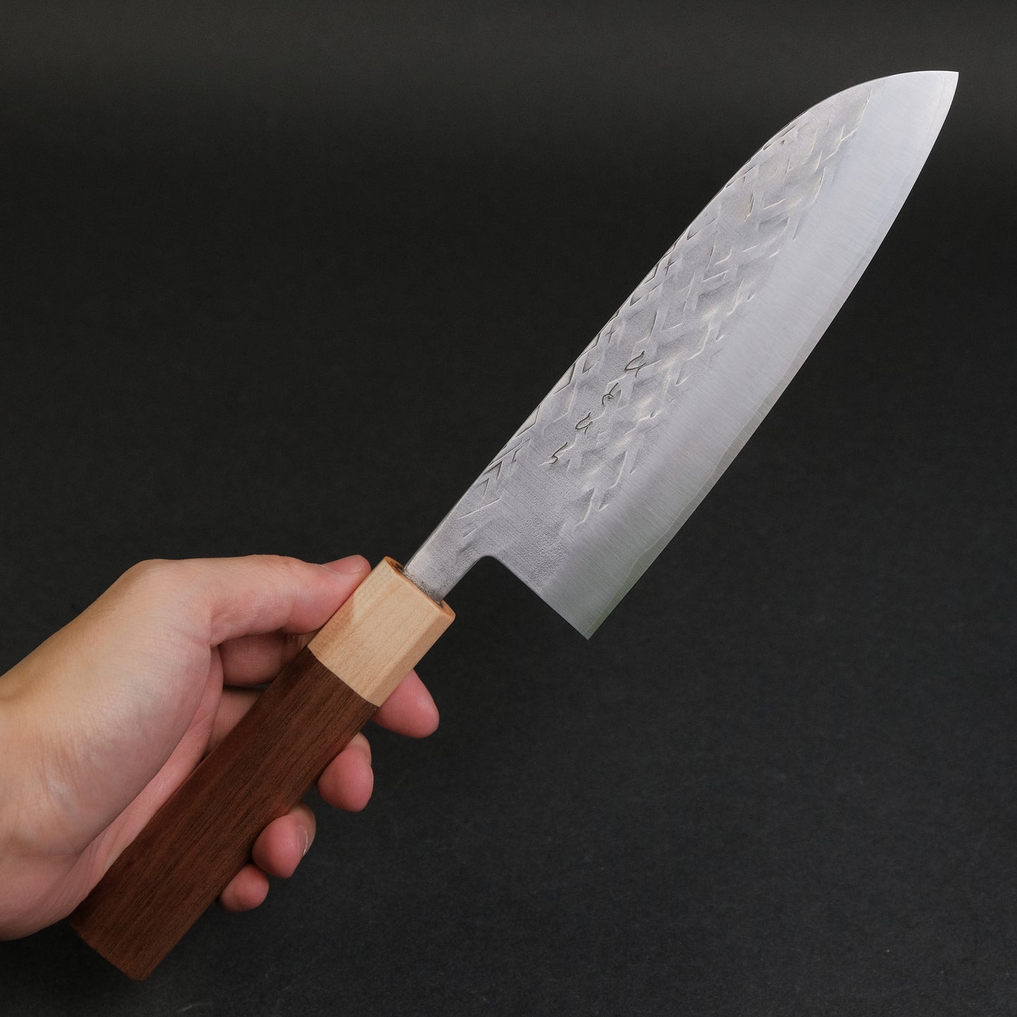 Hitohira TD SLD Tsuchime Santoku 165mm Walnut Handle