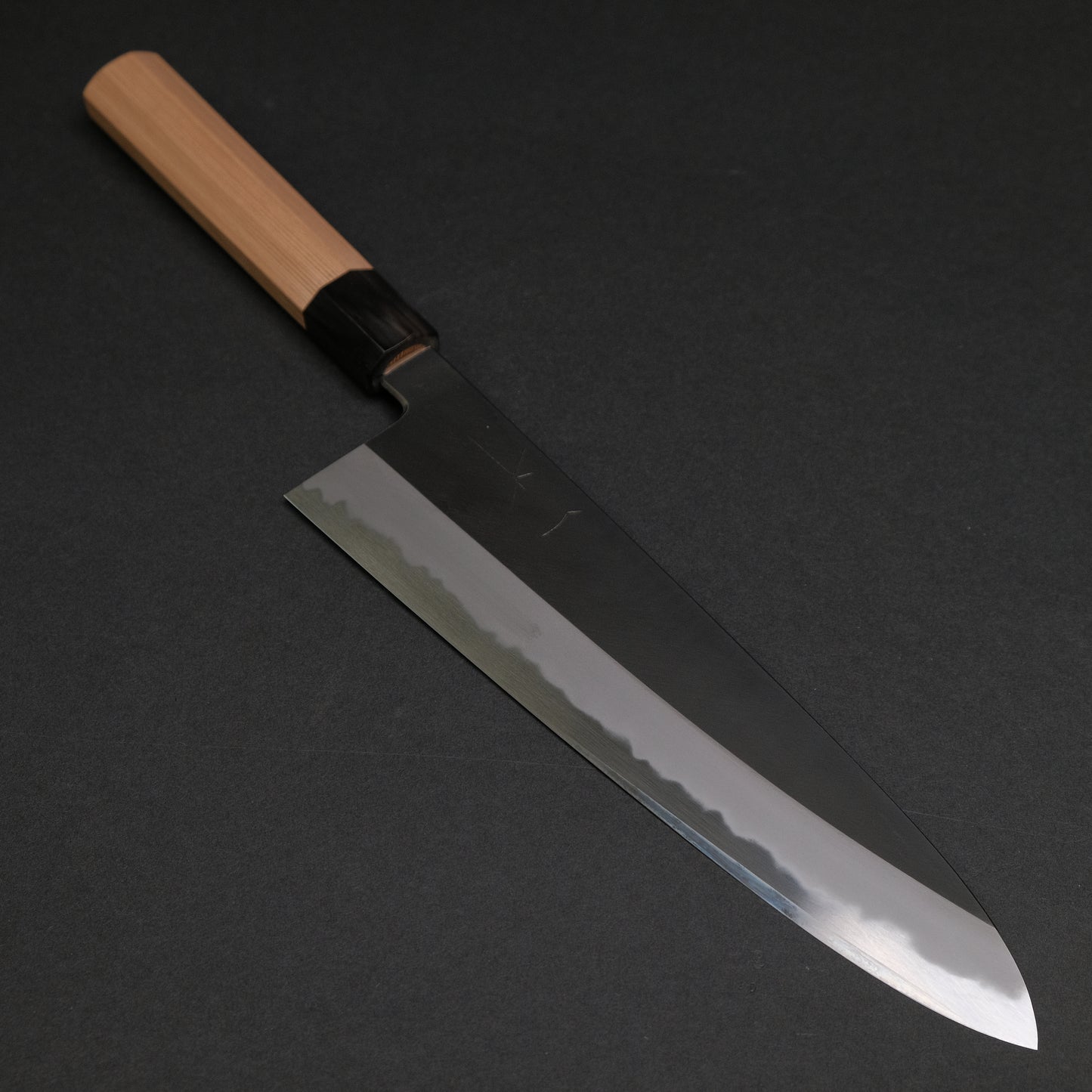 Hitohira Tanaka Kyuzo Blue #1 Kurouchi Gyuto 240mm Yakusugi Cedar Handle (Extra Height)