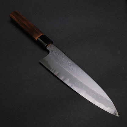 Hitohira Togashi White #1 Damascus Gyuto 210mm Burnt Yakusugi Handle