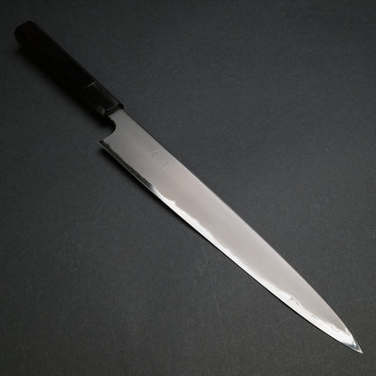 Hitohira Togashi White #1 Stainless Clad Kasumi Sujihiki 270mm Ebony Handle