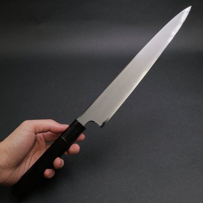 Hitohira Togashi White #1 Stainless Clad Kasumi Sujihiki 270mm Ebony Handle