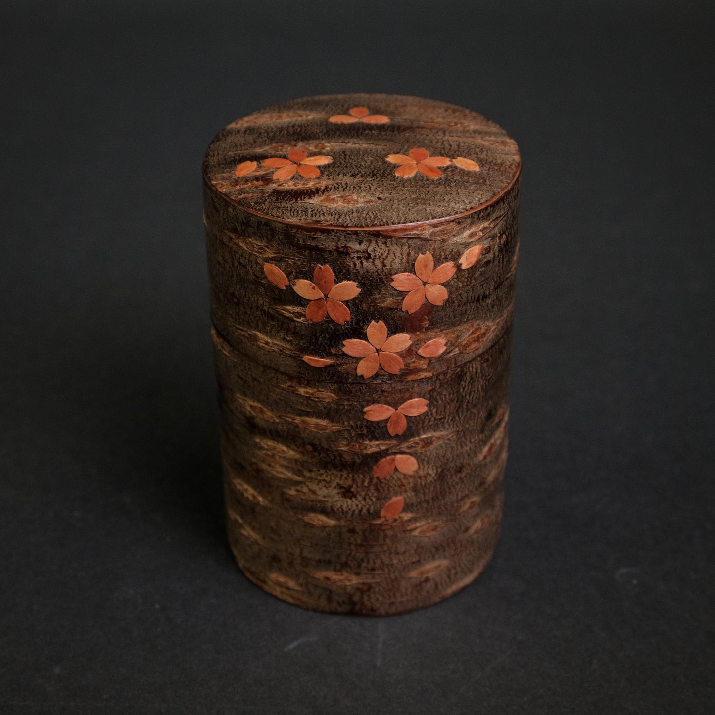 Komon Denshiro Tea Container with Sakura Pattern