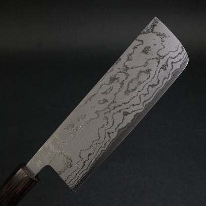 Morihei Kikuyu Blue #2 Damascus Nakiri 165mm Wenge Handle