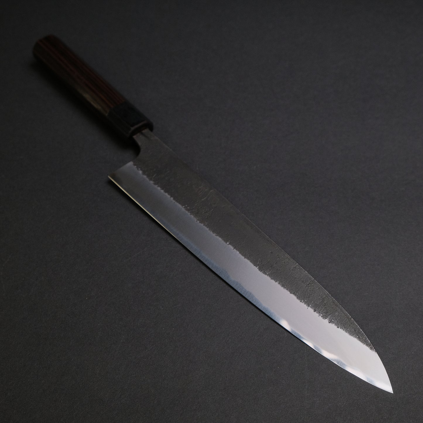 Akifusa Wakui Kurouchi Nashiji Blue #2 Gyuto 240mm Ebony Handle