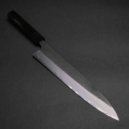 Akifusa Wakui Kurouchi Nashiji Blue #2 Gyuto 240mm Ebony Handle (Discounted)