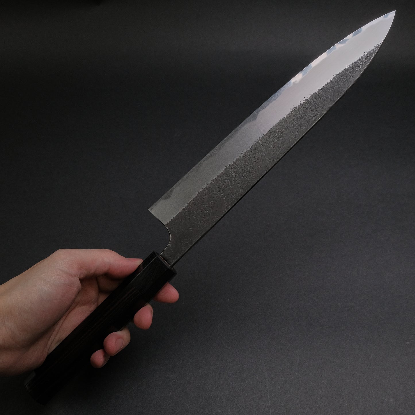 Akifusa Wakui Kurouchi Nashiji Blue #2 Gyuto 240mm Ebony Handle (Discounted)