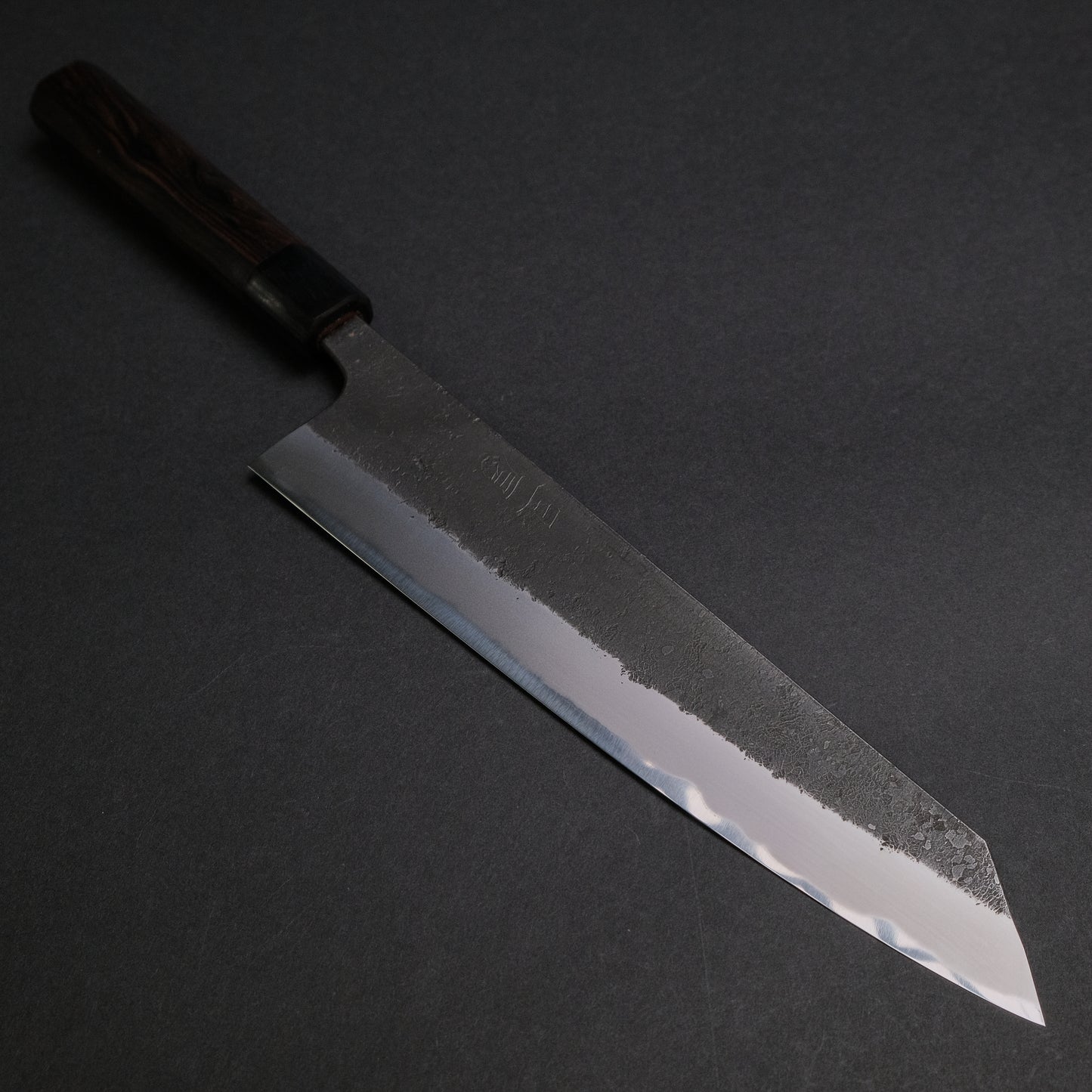 Akifusa Wakui Kurouchi Nashiji Blue #2 Kiritsuke Gyuto 240mm Ebony Handle