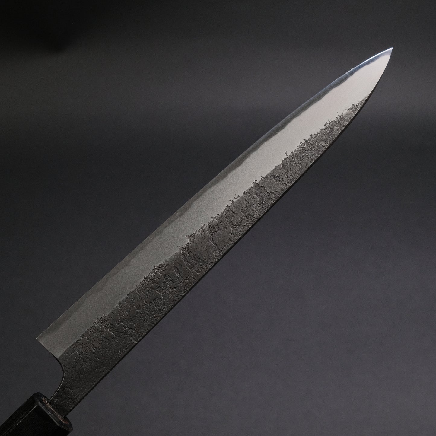 Toshihiro Wakui Kurouchi Nashiji Blue #2 Petty 180mm Ebony Handle