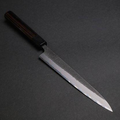 Toshihiro Wakui Kurouchi Nashiji Blue #2 Petty 180mm Ebony Handle