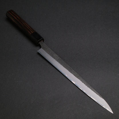 Akifusa Wakui Kurouchi Nashiji Blue #2 Sujihiki 210mm Ebony Handle (Discounted)